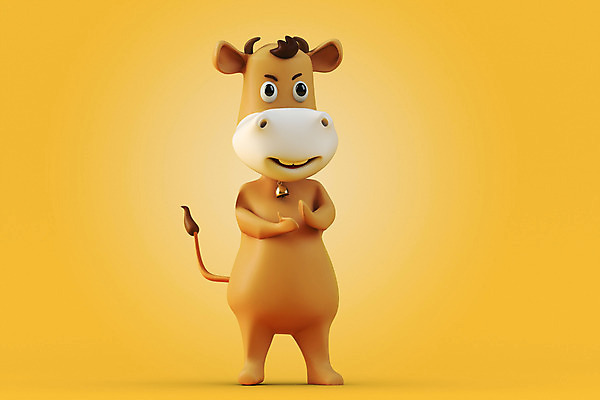 PSD 편집 편집이미지 새해 사람없음 노란색 3D 소띠 소 박수 디지털합성 소캐릭터 편집소스 2021년 신축년 편집3D 컬러 동물캐릭터 포유류 손짓 십이지신 연도 파일형식