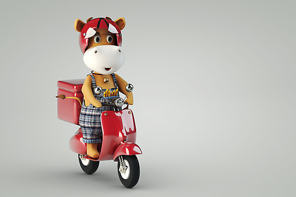 PSD 편집 편집이미지 새해 사람없음 3D 회색 오토바이 소띠 소 헬멧 배송 디지털합성 택배 소캐릭터 편집소스 2021년 신축년 편집3D 컬러 동물캐릭터 포유류 바이크 운송업 십이지신 보호장비 연도 파일형식