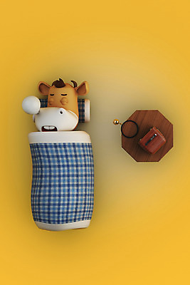 PSD 편집 편집이미지 새해 사람없음 노란색 3D 이불 소띠 잠 소 디지털합성 라디오 소캐릭터 편집소스 2021년 신축년 편집3D 컬러 동물캐릭터 포유류 침구 전자제품 십이지신 연도 파일형식