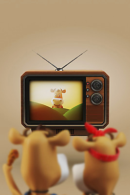 PSD 편집 편집이미지 커플 새해 사람없음 갈색 3D 텔레비전 소띠 소 디지털합성 티비시청 소캐릭터 편집소스 2021년 신축년 편집3D 컬러 동물캐릭터 포유류 관계 전자제품 십이지신 연도 시청_보고들음 파일형식