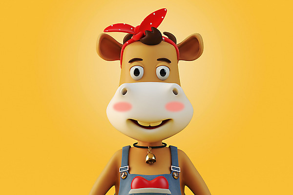 PSD 편집 편집이미지 새해 사람없음 노란색 3D 소띠 소 디지털합성 소캐릭터 편집소스 2021년 신축년 편집3D 컬러 동물캐릭터 포유류 십이지신 연도 파일형식