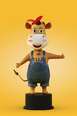 PSD 편집 편집이미지 새해 사람없음 노란색 3D 소띠 소 디지털합성 소캐릭터 입간판 편집소스 2021년 신축년 편집3D 컬러 동물캐릭터 포유류 간판 십이지신 연도 파일형식