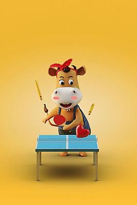 PSD 편집 편집이미지 새해 들기 사람없음 노란색 3D 하트 소띠 탁구채 소 소시지 탁구 디지털합성 소캐릭터 탁구대 편집소스 2021년 신축년 편집3D 모양 컬러 동물캐릭터 포유류 모션 구기 십이지신 라켓 탁구용품 가공식품 연도 파일형식