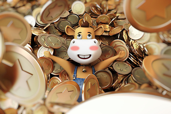 PSD 편집 편집이미지 행복 새해 사람없음 3D 동전 소띠 소 재산 디지털합성 금화 소캐릭터 당첨 로또 편집소스 2021년 신축년 편집3D 감정 동물캐릭터 돈 포유류 금융 십이지신 황금 연도 파일형식