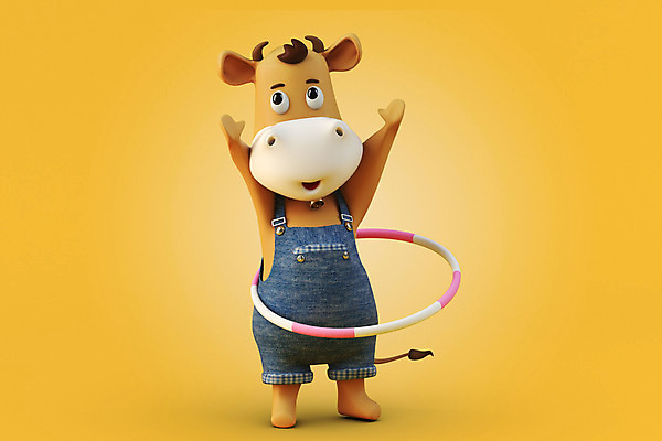 PSD 편집 편집이미지 새해 사람없음 노란색 3D 소띠 소 디지털합성 훌라후프 소캐릭터 편집소스 2021년 신축년 편집3D 컬러 동물캐릭터 포유류 십이지신 연도 파일형식