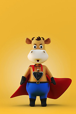 PSD 편집 편집이미지 바지 새해 사람없음 노란색 3D 소띠 소 망토 디지털합성 슈퍼맨 소캐릭터 편집소스 2021년 신축년 편집3D 컬러 동물캐릭터 포유류 하의 십이지신 연도 영웅 파일형식