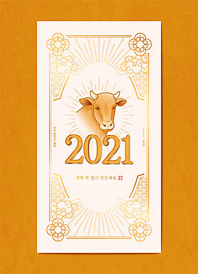 일러스트 새해 타이포그라피 사람없음 숫자 전통문양 주황색 새해인사 소띠 소 새해복많이받으세요 2021년 신축년 국내일러스트 AI파일 문자 전통 문양 컬러 포유류 십이지신 인사 연도 파일형식 벡터