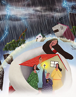 전신 PSD 나무 구름 여자 남자 기독교 종교 십자가 일러스트 가족 안기 주택 들기 사람 여러명 성인 교회 검은색 성경 기도 예수 하나님 비 구출 신 보호 번개 전봇대 태풍 감싸기 멸망 비바람 재앙 해일 버티다 국내일러스트 자연요소 식물 공공시설 컬러 다수 컨셉 종교용품 관계 종교건축 모션 바람 날씨 건물 도움 신_종교 자연재해 파일형식