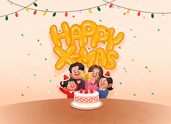 여자 남자 어린이 크리스마스 겨울 일러스트 산타모자 가족 엄마 사람 소녀 소년 여러명 상반신 성인 타이포그라피 케이크 자녀 아빠 풍선 베이지색 연말 국내일러스트 AI파일 문자 모자_잡화 계절 기념일 컬러 다수 관계 디저트 파일형식 벡터