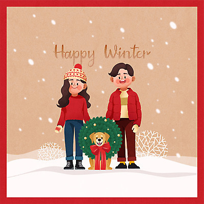 전신 여자 남자 크리스마스장식 크리스마스 겨울 일러스트 가족 서기 사람 성인 타이포그라피 두명 반려동물 갈색 눈 강아지 연말 성인만 국내일러스트 AI파일 자연요소 동물 문자 계절 기념일 컬러 관계 모션 날씨 개 파일형식 벡터