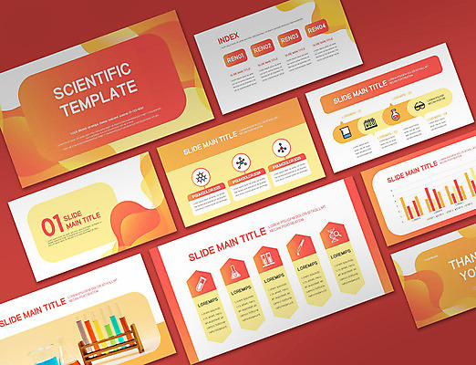 템플릿 과학 비즈니스 그래프 실험기구 실험 사람없음 세트 약 주황색 PPT 프레젠테이션 문서템플릿 레이아웃 비커 그라데이션 9P 이미지템플릿 컬러 의학 파일형식