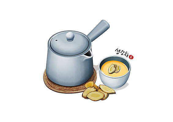 PSD 일러스트 건강 사람없음 노란색 한의학 흰색 차 찻잔 찻주전자 생강 생강차 한방차 국내일러스트 음료 컬러 채소 의학 주전자 잔 차_음료 전통차 파일형식