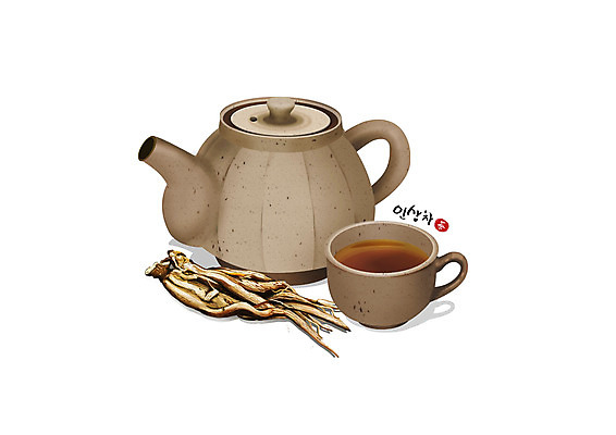 PSD 일러스트 건강 사람없음 갈색 한의학 인삼 차 찻잔 찻주전자 한방차 인삼차 국내일러스트 음료 컬러 의학 주전자 잔 차_음료 삼 전통차 파일형식