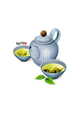 PSD 하늘색 일러스트 건강 사람없음 연두색 한의학 차 찻잔 찻주전자 허브 한방차 허브차 국내일러스트 식물 음료 의학 주전자 잔 초록색 파란색 차_음료 전통차 파일형식