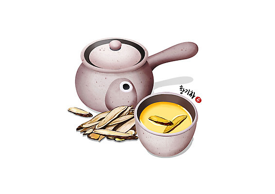 PSD 일러스트 건강 사람없음 갈색 한의학 차 찻잔 찻주전자 한방차 황기 국내일러스트 음료 컬러 의학 주전자 잔 차_음료 한약재 전통차 파일형식