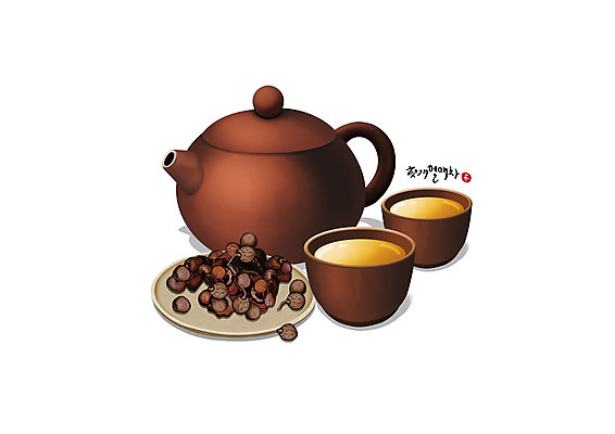 PSD 일러스트 건강 사람없음 갈색 한의학 차 찻잔 찻주전자 한방차 헛개나무열매 국내일러스트 열매 음료 컬러 의학 주전자 잔 차_음료 전통차 파일형식 슈퍼푸드