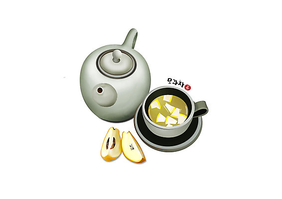 PSD 일러스트 건강 사람없음 한의학 흰색 차 찻잔 찻주전자 모과 모과차 한방차 과일차 국내일러스트 음료 컬러 과일 의학 주전자 잔 차_음료 전통차 파일형식