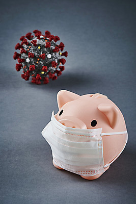 포토 JPG 스튜디오촬영 라이프스타일 회색배경 실내 마스크 사람없음 금융 모형 돼지저금통 바이러스 전염병 코로나바이러스 포스트코로나 델타변이바이러스 위드코로나 국내포토 백그라운드 내부 생활 경제 회색 저금통 질병 사회이슈 파일형식