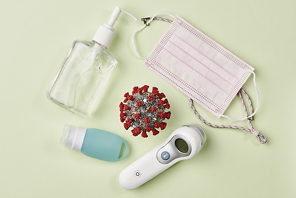 포토 JPG 스튜디오촬영 라이프스타일 실내 마스크 사람없음 하이앵글 모형 바이러스 체온계 전염병 손세정제 초록배경 코로나바이러스 비접촉체온계 포스트코로나 델타변이바이러스 위드코로나 국내포토 뷰포인트 백그라운드 내부 생활 초록색 질병 온도계 사회이슈 세정제 파일형식