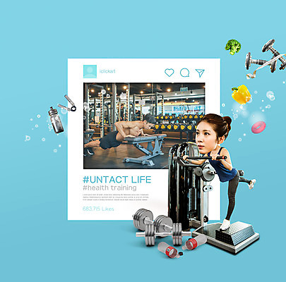 전신 PSD 편집이미지 라이프스타일 여자 남자 사람 20대 성인 두명 옆모습 파란색 운동복 운동 헬스 헬스장 한국인 잡기 다리들기 SD캐릭터 성인만 코로나바이러스 포스트코로나 언택트 위드코로나 이미지편집 캐릭터 옷 뷰포인트 컬러 모션 건강 동양인 청년 생활 바이러스 사회이슈 파일형식