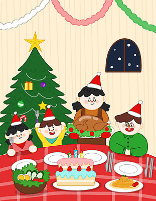 여자 남자 딸 행복 아들 어린이 크리스마스 겨울 일러스트 산타모자 가족 엄마 파스타 사람 여러명 상반신 성인 부모 컬러풀 크리스마스트리 파티 케이크 화목 샐러드 자녀 아빠 저녁 국내일러스트 AI파일 모자_잡화 계절 기념일 감정 음식 컬러 다수 컨셉 관계 디저트 서양음식 이벤트 야간 파일형식 벡터