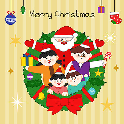 여자 노년 남자 딸 행복 리본 아들 어린이 크리스마스장식 크리스마스 겨울 일러스트 산타모자 가족 엄마 팔벌리기 들기 사람 여러명 상반신 성인 부모 컬러풀 산타클로스 화목 자녀 인사 아빠 크리스마스양말 크리스마스리스 국내일러스트 AI파일 모자_잡화 계절 기념일 감정 컬러 다수 컨셉 관계 모션 양말 화환 예절 파일형식 벡터