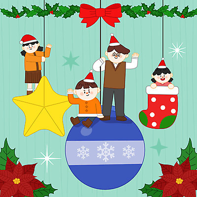 전신 여자 남자 딸 행복 별 리본 아들 어린이 크리스마스장식 크리스마스 겨울 일러스트 산타모자 가족 엄마 양말 사람 여러명 상반신 성인 장식 부모 컬러풀 화목 자녀 인사 아빠 크리스마스양말 포인세티아 국내일러스트 AI파일 자연요소 모자_잡화 계절 기념일 꽃 감정 컬러 다수 컨셉 관계 예절 파일형식 벡터