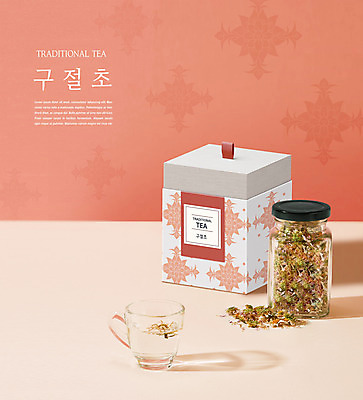 PSD 편집이미지 꽃잎 사람없음 차 전통차 찻잔 패키지 구절초 꽃차 코랄 이미지편집 꽃 음료 컬러 잔 차_음료 파일형식