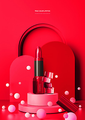 PSD 편집이미지 사람없음 빨간색 뷰티 화장품 립스틱 원형 이미지편집 도형 컬러 파일형식
