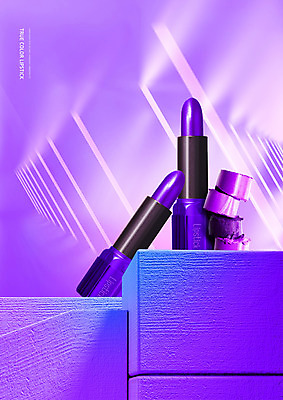 PSD 편집이미지 사람없음 빛 뷰티 보라색 화장품 립스틱 이미지편집 컬러 파일형식