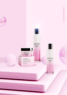 PSD 편집이미지 분홍색 사람없음 뷰티 계단 화장품 원형 패키지 스킨케어 이미지편집 도형 컬러 파일형식