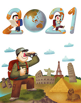 전신 PSD 구름 여자 남자 지구 해외여행 여행 일러스트 성공 새해 들기 사람 성인 세명 관광지 세계 희망 망원경 탐험 목표 결심 에펠탑 배낭여행 피라미드 피사의사탑 콜로세움 스핑크스 모아이 예수상 2021년 국내일러스트 자연요소 해외 건축물 감정 컨셉 모션 이집트 조형물 이탈리아 세계문화유산 로마 연도 석상 파리 랜드마크 이스터섬 파일형식