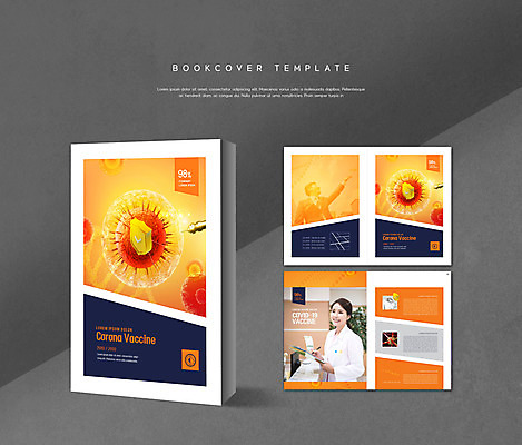 PSD 템플릿 표지디자인 북디자인 출판디자인 여자 표지 남자 ZIP 내지 리플렛 북커버 의학 주사기 마스크 미소 들기 사람 팜플렛 상반신 성인 두명 30대 약 주황색 한국인 의료진 의사 던지기 바이러스 남색 방패 백신 서류판 성인만 코로나바이러스 델타변이바이러스 이미지템플릿 직업 컬러 의료기기 모션 표정 동양인 장년 사무용품 파일형식