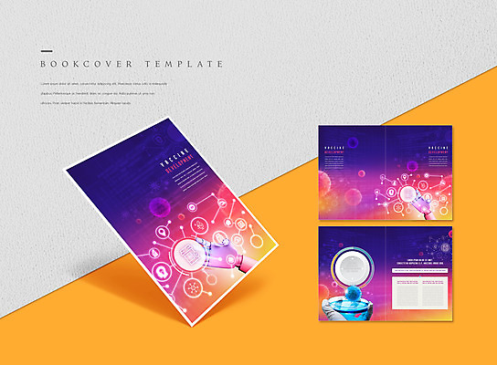 PSD 템플릿 표지디자인 북디자인 손 출판디자인 표지 ZIP 내지 리플렛 북커버 들기 팜플렛 신체부위 컬러풀 로봇팔 백신 코로나바이러스 백신개발 델타변이바이러스 이미지템플릿 컬러 의학 모션 사람 바이러스 로봇 개발 파일형식