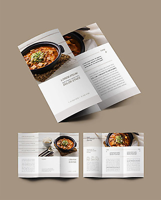 템플릿 표지디자인 표지 ZIP 내지 리플렛 3단접지 수저 팜플렛 사람없음 갈색 건강식 김치찌개 인디자인 INDD 이미지템플릿 식기 음식 컬러 찌개 파일형식