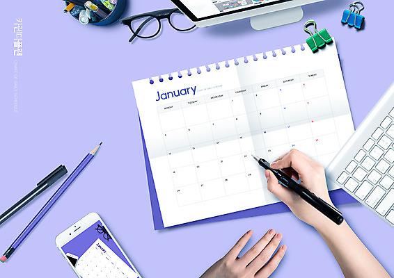 PSD 편집이미지 손 안경 신체부위 스마트폰 볼펜 모니터 보라색 달력 키보드 잡기 계획 연필꽂이 스케쥴러 서류집게 이미지편집 잡화 컬러 컨셉 모션 문구용품 집게 사람 핸드폰 스마트기기 컴퓨터 펜 파일형식