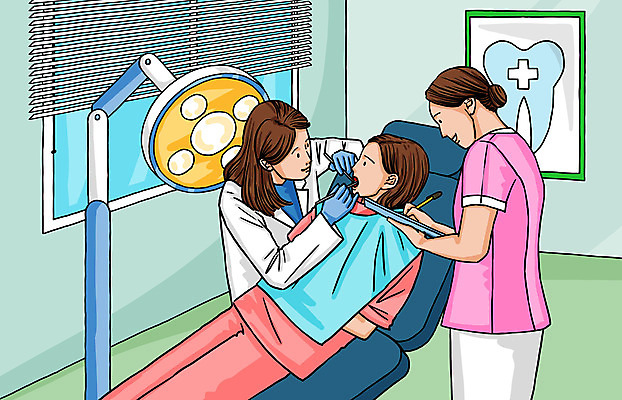 PSD 여자 액자 의자 일러스트 창문 조명 치과 병원 입벌림 서기 들기 사람 상반신 성인 세명 컬러풀 눕기 환자 간호사 의사 블라인드 치과용품 치과진료 건강검진 서류판 진료기록부 여자만 국내일러스트 컬러 가구 의학 모션 표정 사무용품 진료 의료진 의료용품 커튼 검사_조사 파일형식