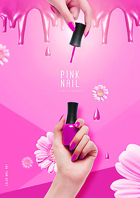 PSD 편집이미지 손 꽃 분홍색 들기 신체부위 흐름 네일아트 손톱 매니큐어 이미지편집 식물 컬러 컨셉 모션 사람 뷰티 화장품 파일형식