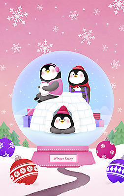 PSD 나무 분홍색 겨울 일러스트 사다리 눈꽃 세마리 선물 들기 앉기 사람없음 장식볼 눈 펭귄 이글루 스노글로브 국내일러스트 자연요소 식물 계절 컬러 모션 조류 날씨 눈_날씨 3 장식 도구 파일형식