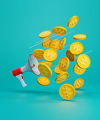 PSD 편집 편집이미지 백그라운드 사람없음 초록색 3D소스 3D 동전 확성기 디지털합성 금화 쏟아짐 편집소스 편집3D 컬러 돈 모션 황금 파일형식