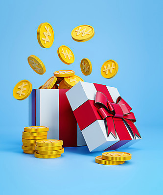 PSD 편집 편집이미지 백그라운드 사람없음 파란색 선물상자 3D소스 3D 동전 디지털합성 금화 동전탑 편집소스 편집3D 컬러 돈 선물 상자 쌓기 황금 파일형식