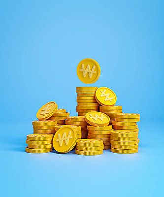 PSD 편집 편집이미지 백그라운드 사람없음 파란색 3D소스 3D 동전 디지털합성 금화 동전탑 편집소스 편집3D 컬러 돈 쌓기 황금 파일형식