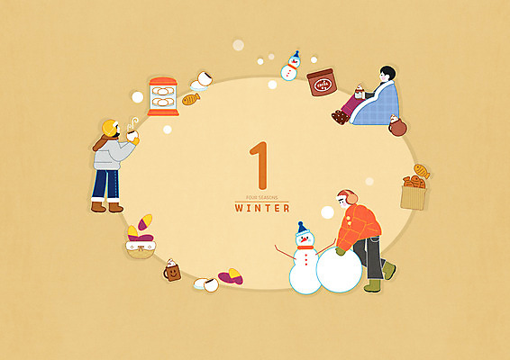 전신 PSD 여자 남자 겨울 일러스트 눈사람 털모자 세명 노란색 목도리 달력 담요 먹기 겨울간식 코코아 붕어빵 1월 눈사람만들기 호빵 국내일러스트 모자_잡화 잡화 계절 음료 빵 컬러 모션 디저트 사람 날짜 만들기 파일형식