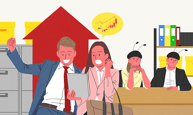 PSD 여자 남자 화살표 일러스트 그래프 여러명 상반신 사무실 놀람 기쁨 비즈니스맨 비즈니스우먼 주식 대박 부러움 상한가 주가상승 성인만 못마땅 국내일러스트 감정 다수 비즈니스 표정 사람 금융 직장인 상승 파일형식