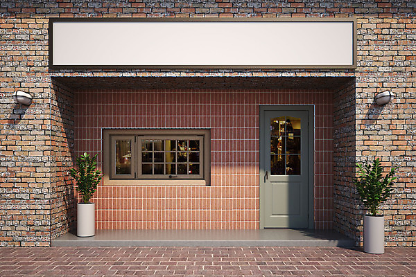 PSD 편집이미지 화분 창문 벽돌 조명 간판 사람없음 건물 3D 문 상점 디지털합성 복고 상업시설 목업 뉴트로 편집3D 건축물 시설 상업 파일형식