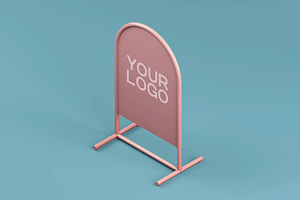 PSD 편집이미지 분홍색 간판 사람없음 파란색 3D 디지털합성 복고 옥외광고 입간판 상업시설 목업 뉴트로 편집3D 컬러 시설 상업 파일형식