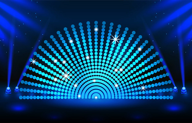 백그라운드 일러스트 조명 사람없음 파란색 빛 반짝임 무대 아치 공연조명 트로트 국내일러스트 AI파일 음악 컬러 모션 파일형식 벡터