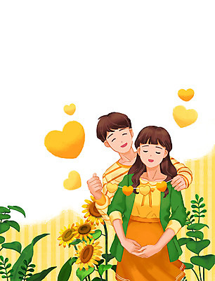 PSD 식물 부부 여자 남자 행복 일러스트 가족 엄마 해바라기 사랑 미소 들기 사람 상반신 성인 두명 노란색 화목 임산부 임신 하트 축하 아빠 백허그 성인만 국내일러스트 모양 커플 꽃 감정 컬러 컨셉 관계 모션 포옹 표정 파일형식