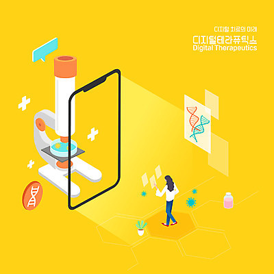 전신 여자 일러스트 의학 모바일 현미경 한명 서기 사람 성인 스마트폰 노란색 디지털 바이러스 DNA 스마트 검사_조사 원격의료 여자한명만 비대면서비스 디지털치료제 랜선라이프 국내일러스트 AI파일 1 라이프스타일 컬러 컨셉 모션 실험기구 핸드폰 스마트기기 진료 생명공학 서비스 원격 여자만 파일형식 벡터 언택트