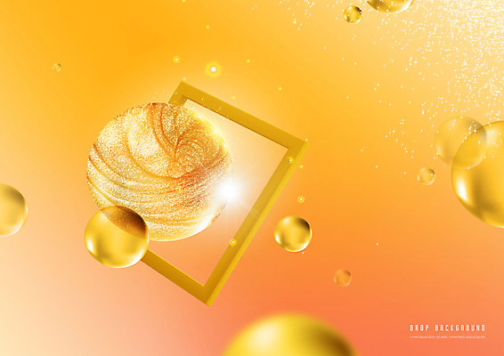PSD 편집이미지 백그라운드 사각프레임 사람없음 빛 반짝임 노란색 물방울 원형 액체 이미지편집 도형 컬러 모션 프레임 사각형 파일형식